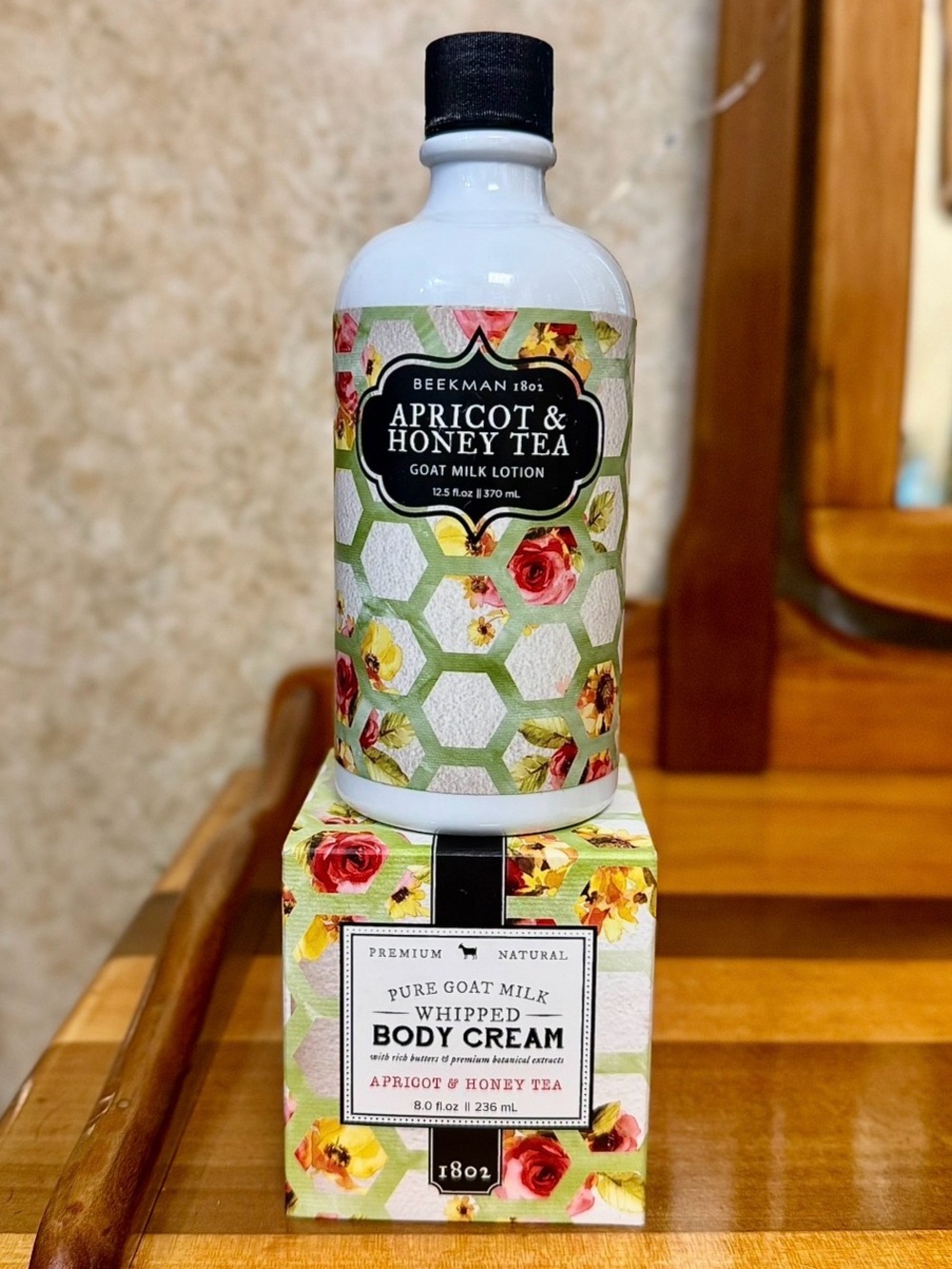 Beekman 1802 Apricot & Honey Tea Goat Milk Lotion & Whipped Body Cream Duo